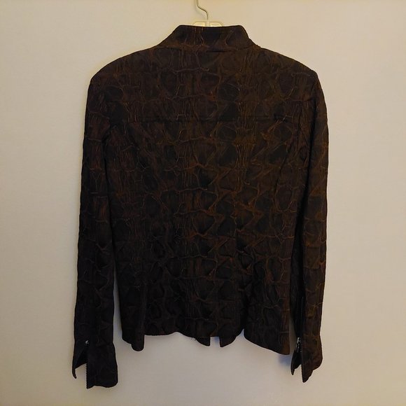 Cache Luxe Women's Reptile Print Stretch Jacket Size S - Picture 3 of 7